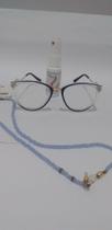 Kit de Armação de Óculos para Grau Feminina em Acetato com Metal Azul e Incolor com Dourada