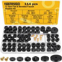 Kit de arruelas para torneira NBRINGO 114 peças, borracha plana e chanfrada Kit de arruelas para torneira NBRINGO 114 peças, borracha plana e chanfrada