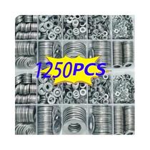 Kit De Arruelas Planas Sortidas 1250pçs M2-M12 Para Decoração Residencial, Manutenção Industrial, Kit De Arruelas Planas Sortidas 1250pçs M2-M12 Para Decoração Residencial, Manutenção Industrial,