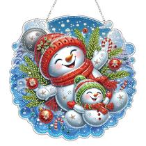 Kit de arte com diamantes JJFox, decoração de grinalda de boneco de neve de Natal