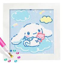 Kit de arte de diamante PERFECTSIGHT Cute 5D com moldura de madeira 15x15cm
