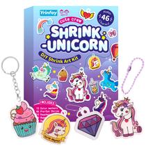 Kit de arte de plástico retrátil Yrinfay Unicorn com 46 pingentes e 12 marcadores Kit de arte de plástico retrátil Yrinfay Unicorn com 46 pingentes e 12 marcadores