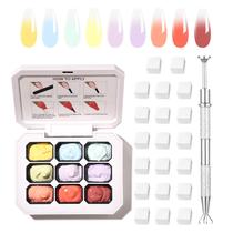 Kit de arte de unhas AOBOO Ombre Gel para unhas com esponjas de unhas Kit de arte de unhas AOBOO Ombre Gel para unhas com esponjas de unhas