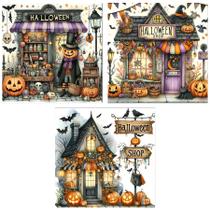 Kit de arte Diamond Meothan Halloween Pumpkin Bat Shop, pacote com 3 Kit de arte Diamond Meothan Halloween Pumpkin Bat Shop, pacote com 3