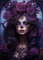 Kit de arte Diamond Skull Girl Round Full Drill 30x40cm