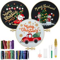 Kit de arte e artesanato: conjunto de bordado de Natal TINDTOP, argola de 20 cm Kit de arte e artesanato: conjunto de bordado de Natal TINDTOP, argola de 20 cm