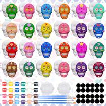 Kit de arte e artesanato Simgoing Sugar Skull, 24 conjuntos com tinta