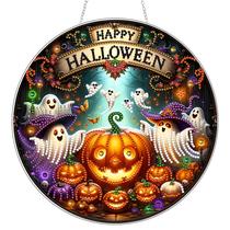 Kit de arte em diamante acrílico de Halloween JJFox Ghosts & Pumpkins Kit de arte em diamante acrílico de Halloween JJFox Ghosts & Pumpkins