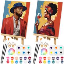 Kit de arte Humyoun Couples, conjunto de pintura em tela de 20x25 cm, pacote com 2