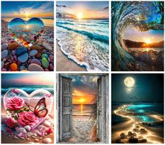 Kit de arte KINPLUB, pacote com 6, pintura de diamante 5D, 30x40 cm Kit de arte KINPLUB, pacote com 6, pintura de diamante 5D, 30x40 cm