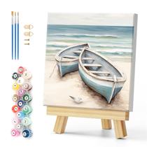 Kit de arte Natuyalo Boat Paint by Numbers emoldurado 30x30cm Kit de arte Natuyalo Boat Paint by Numbers emoldurado 30x30cm