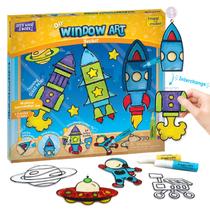Kit de arte para janelas Imagimake Rocket Suncatcher Kids 6-8 anos