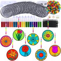 Kit de arte Spring Flower Suncatchers Winlyn 24 para crianças