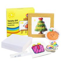 Kit de arte Tatahu Magic Foam Texture Papel com moldura e pincel Kit de arte Tatahu Magic Foam Texture Papel com moldura e pincel
