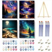 Kit de arte VIGEGU Paint by Numbers 7,8 x 11,8" com cavalete