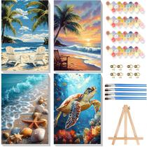 Kit de arte xackcme Sea Turtle Paint by Numbers, conjunto de 20x30 cm