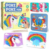 Kit de artes e ofícios Plunack Poke in Art Unicorns para crianças de 4 a 8 anos