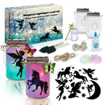 Kit de artesanato 2Pepers DIY Fairy and Unicorn Nightlight com 2 potes