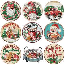 Kit de artesanato artístico Canrichshop, 8 peças de porta-copos de diamante de Natal Kit de artesanato artístico Canrichshop, 8 peças de porta-copos de diamante de Natal