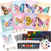 Kit de artesanato artístico Cholemy Butterfly Paint Sip Set 20x25cm