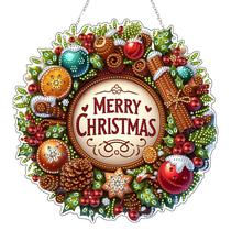 Kit de artesanato artístico JJFox Coroa de Pintura de Diamantes em Acrílico de Natal Kit de artesanato artístico JJFox Coroa de Pintura de Diamantes em Acrílico de Natal
