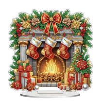 Kit de artesanato artístico JJFox DIY Lareira de Natal de dupla face Kit de artesanato artístico JJFox DIY Lareira de Natal de dupla face