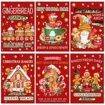 Kit de artesanato artístico Kosiz 6 peças de pintura de diamante de Natal 40x30 cm Kit de artesanato artístico Kosiz 6 peças de pintura de diamante de Natal 40x30 cm