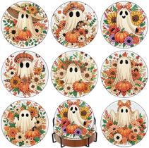 Kit de artesanato artístico Meothan Halloween, 8 peças de porta-copos de diamante Kit de artesanato artístico Meothan Halloween, 8 peças de porta-copos de diamante