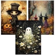 Kit de artesanato artístico Meothan Halloween, pacote com 3, 30 x 40 cm, faça você mesmo Kit de artesanato artístico Meothan Halloween, pacote com 3, 30 x 40 cm, faça você mesmo