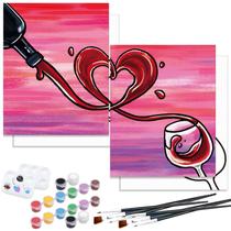 Kit de artesanato artístico nuberlic, pacote com 2 pinturas com gole de vinho, 20x25 cm Kit de artesanato artístico nuberlic, pacote com 2 pinturas com gole de vinho, 20x25 cm