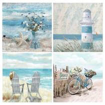 Kit de artesanato artístico Tiwabb, pacote com 4 pinturas de diamantes de praia de 12 x 12" Kit de artesanato artístico Tiwabb, pacote com 4 pinturas de diamantes de praia de 12 x 12"