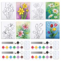 Kit de artesanato artístico VOCHIC, pacote com 4, conjunto de pintura de flores de 20x25 cm