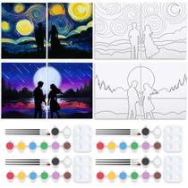 Kit de artesanato artístico VOCHIC, pacote com 4 telas pré-desenhadas de 20x25 cm