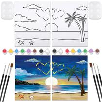 Kit de artesanato artístico VOCHIC Sip & Paint Conjunto de telas 20x25 cm