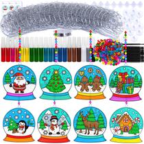 Kit de artesanato artístico Winlyn 24 Christmas Snow Globe Suncatchers