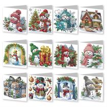Kit de artesanato artístico YOKUSHI 12 peças de cartões de pintura de diamantes de Natal Kit de artesanato artístico YOKUSHI 12 peças de cartões de pintura de diamantes de Natal