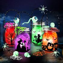 Kit de artesanato AuroTops Halloween Mason Jar com acessórios para crianças