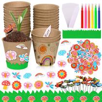 Kit de artesanato Aweyka Garden Paper Pot, pacote com 20 adesivos para crianças
