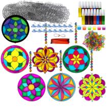 Kit de artesanato Ayhuhra Mandala Suncatchers Stained Glass DIY Kit de artesanato Ayhuhra Mandala Suncatchers Stained Glass DIY