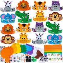 Kit de artesanato: bandanas Winlyn Jungle Animal para crianças, 24 conjuntos Kit de artesanato: bandanas Winlyn Jungle Animal para crianças, 24 conjuntos