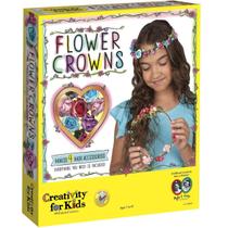 Kit de artesanato, criatividade para crianças, coroas de flores, crie 4 acessórios