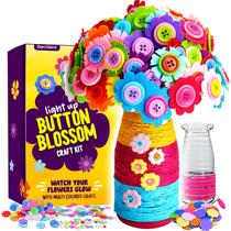 Kit de artesanato Dan & Darci Light Up Button Flower com vaso iluminado Kit de artesanato Dan & Darci Light Up Button Flower com vaso iluminado