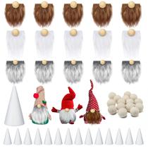 Kit de artesanato de barba Sosation de 60 unidades para gnomos com cones de espuma Kit de artesanato de barba Sosation de 60 unidades para gnomos com cones de espuma