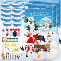 Kit de Artesanato de Boneco de Neve EOBOH - 24 Argilas Brancas