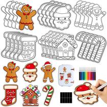 Kit de artesanato de gengibre de Natal Lonfliness 30 conjuntos de ímãs DIY Kit de artesanato de gengibre de Natal Lonfliness 30 conjuntos de ímãs DIY