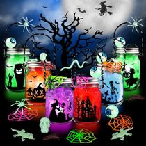Kit de artesanato de Halloween Shemira Glass Mason Jar Kids 6 unidades Kit de artesanato de Halloween Shemira Glass Mason Jar Kids 6 unidades