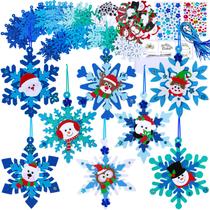 Kit de artesanato de Natal Winlyn 24 conjuntos de enfeites de floco de neve Kit de artesanato de Natal Winlyn 24 conjuntos de enfeites de floco de neve