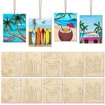 Kit de artesanato de praia de verão de madeira COCHIE 12,3x15 cm 10 unidades