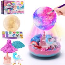 Kit de artesanato de terrário LAOESE Unicorn com lâmpada lunar DIY Kids