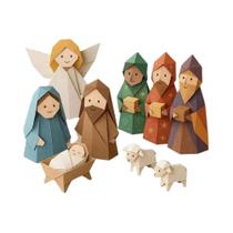 Kit De Artesanato DIY De Cena De Natal Em Papel Origami 3D Decoração De Natal Atividade Familiar Kit De Artesanato DIY De Cena De Natal Em Papel Origami 3D Decoração De Natal Atividade Familiar